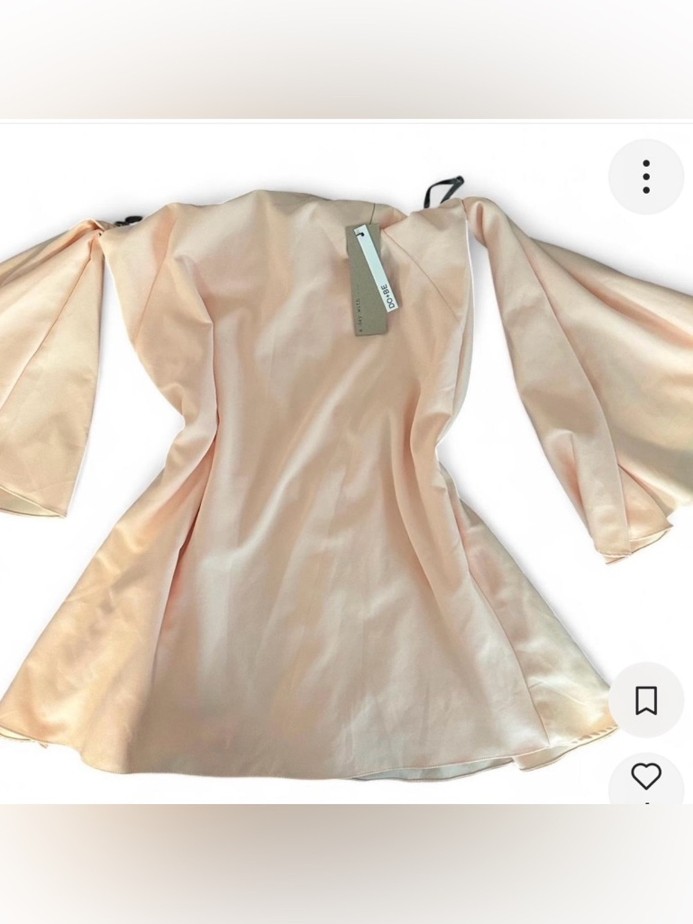 Do+Be Blush Strapless Top with Bell Sleeves NWT Large